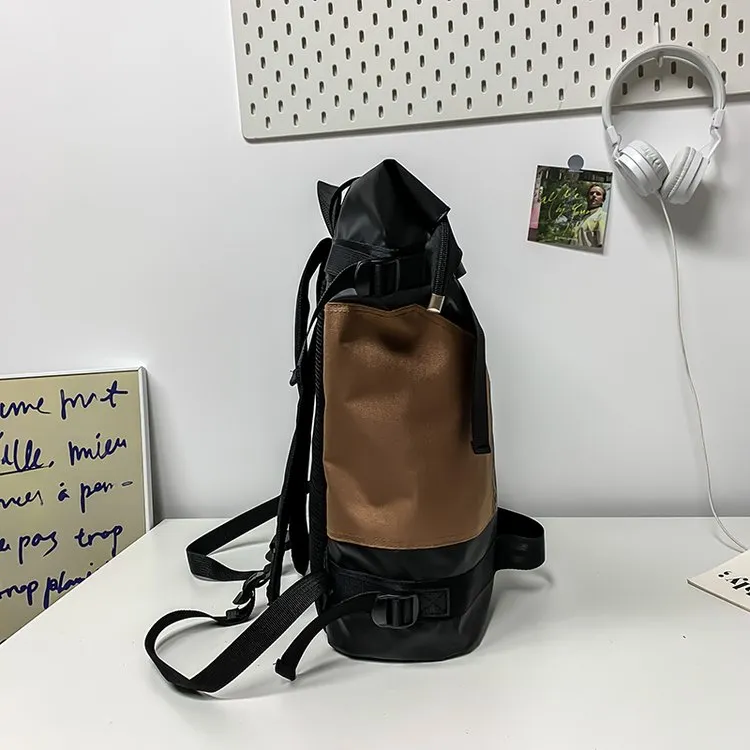 ZOGA Oxford Canvas Backpack Unisex Black Brown-9