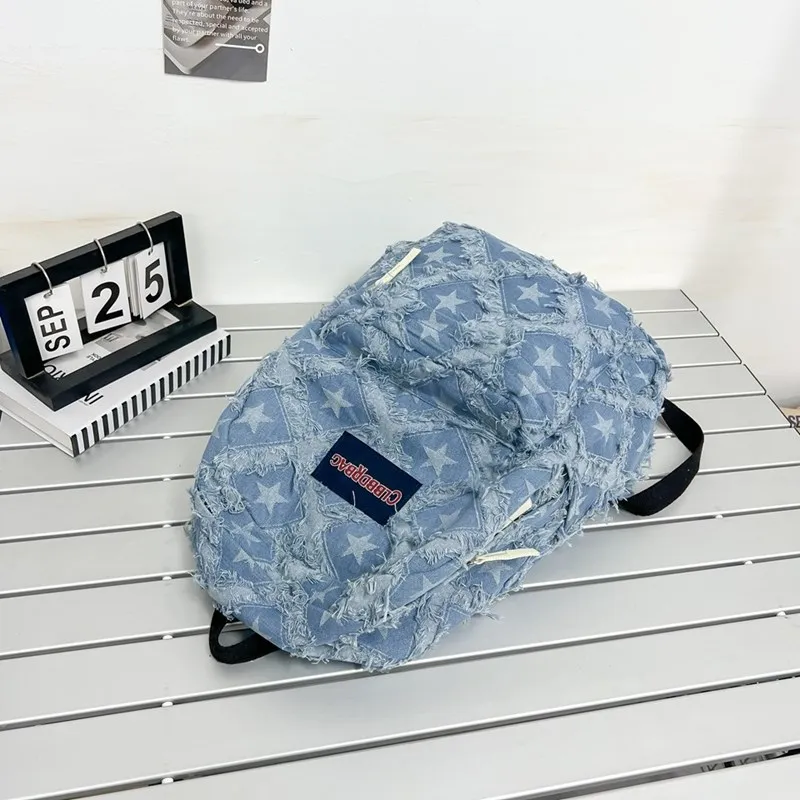 ZOGA Denim Backpack Unisex Royal Blue/Blue/Light Blue-8