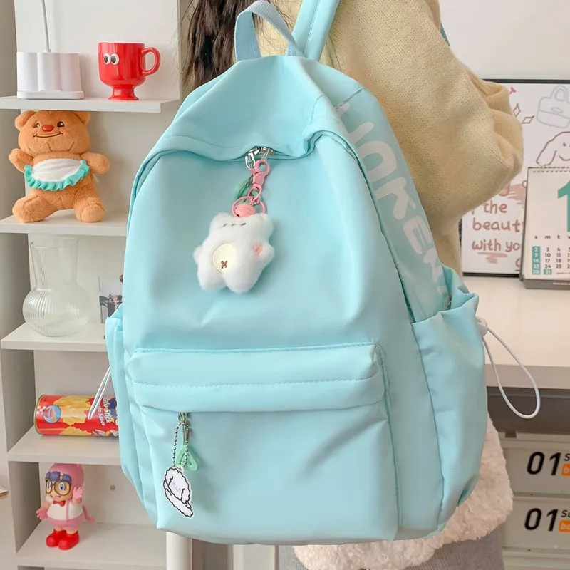 ZOGA Composite Cloth Backpack Regular Unisex White/Black/Pink/Lake Blue/Yellow-27