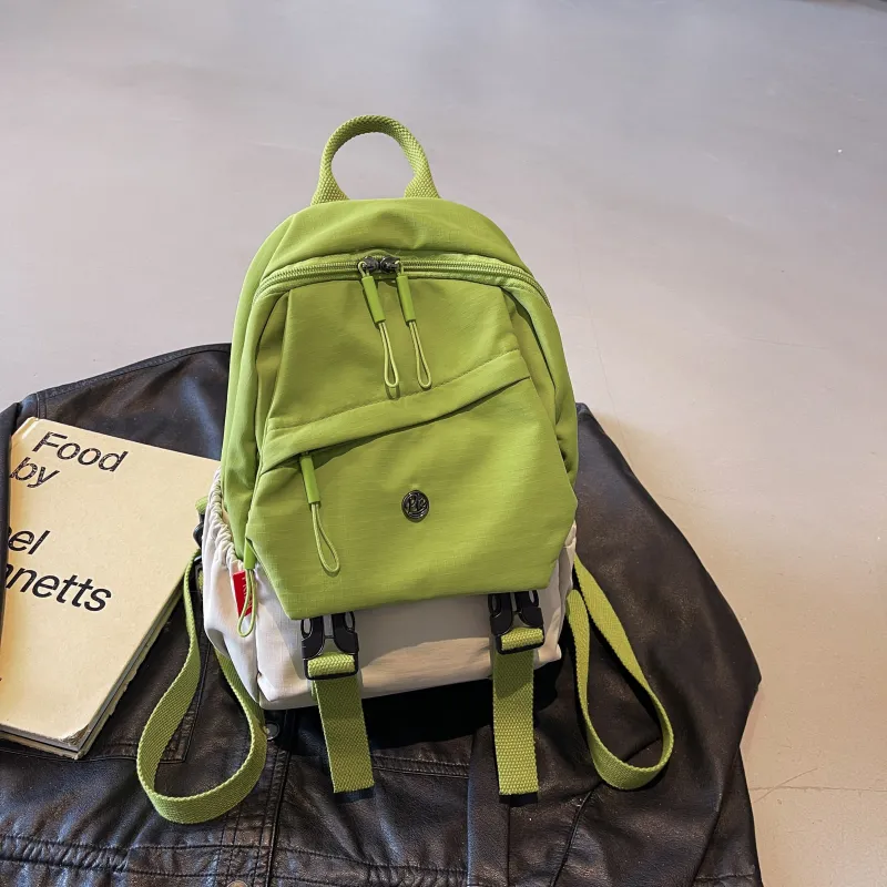 ZOGA Fabric Backpack Regular Unisex Green/Pink/Gray-5