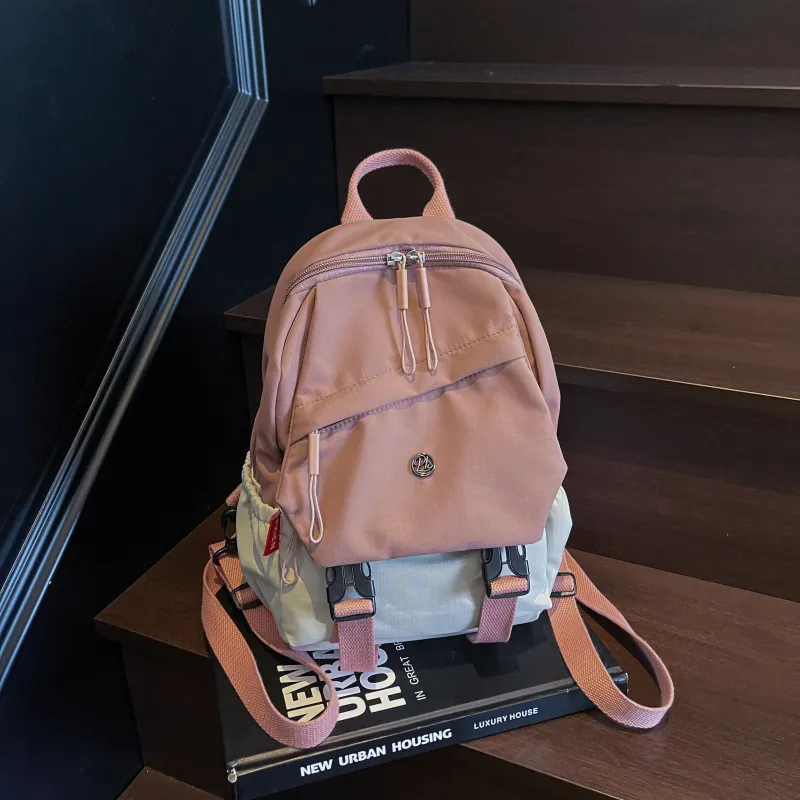 ZOGA Fabric Backpack Regular Unisex Green/Pink/Gray-16