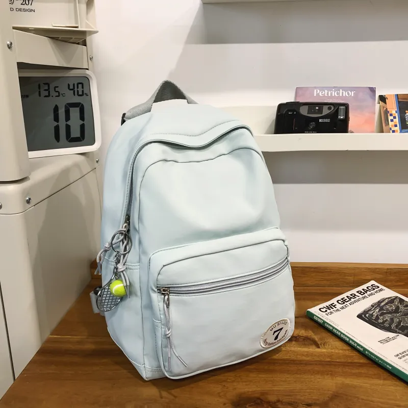 ZOGA Nylon Backpack Unisex White/Black/Pink/Blue/Light Gray-10