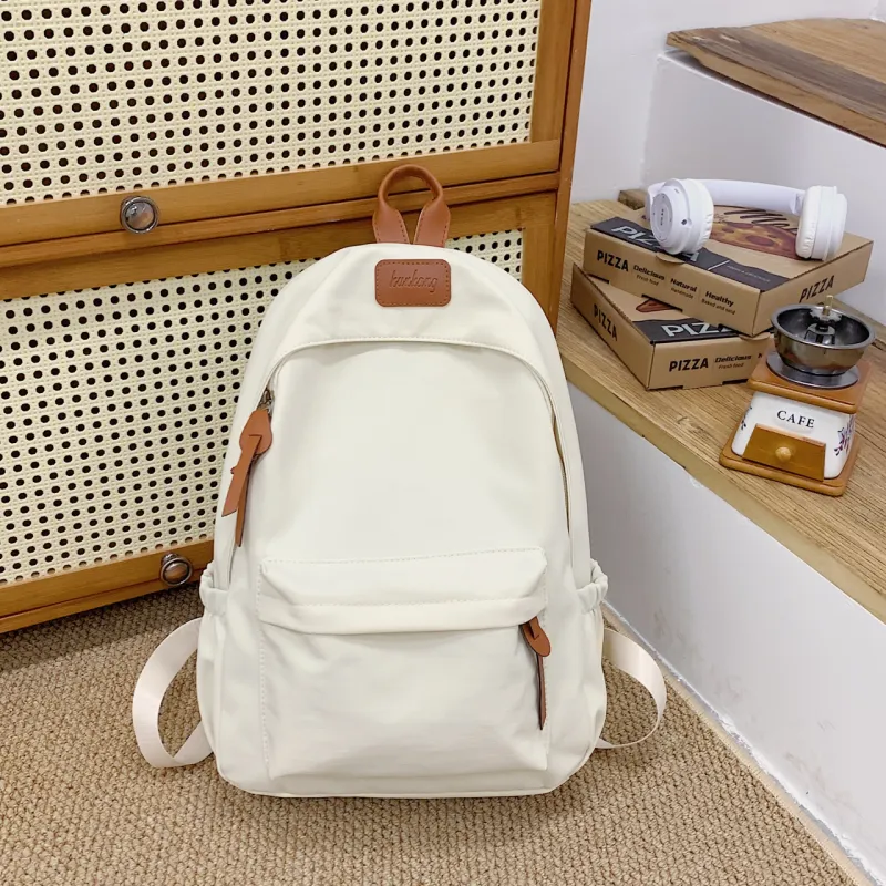 ZOGA Nylon Fabric Backpack Unisex White/Black/Green/Brown-1