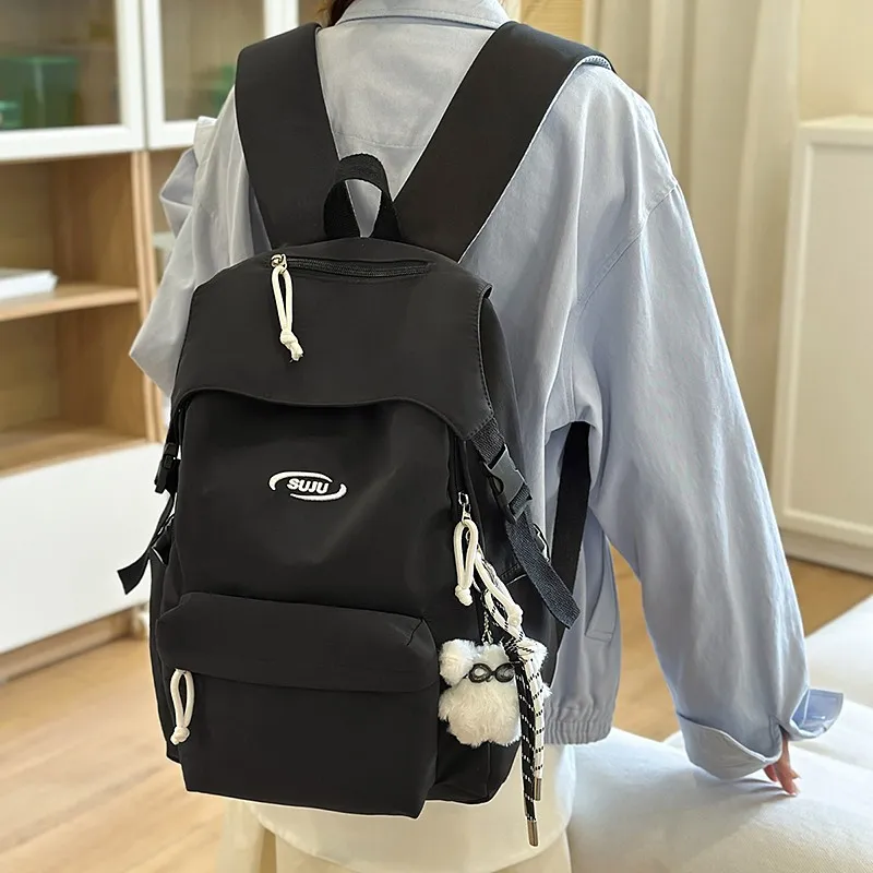 ZOGA Nylon Backpack Unisex Black/White/Red/Blue-7