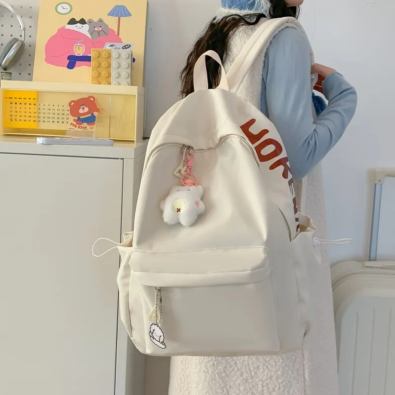 ZOGA Composite Cloth Backpack Regular Unisex White/Black/Pink/Lake Blue/Yellow-3