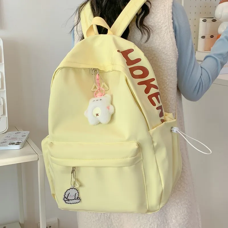 ZOGA Composite Cloth Backpack Regular Unisex White/Black/Pink/Lake Blue/Yellow-20