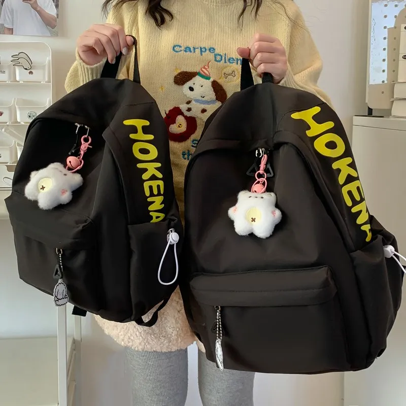 ZOGA Composite Cloth Backpack Regular Unisex White/Black/Pink/Lake Blue/Yellow-8