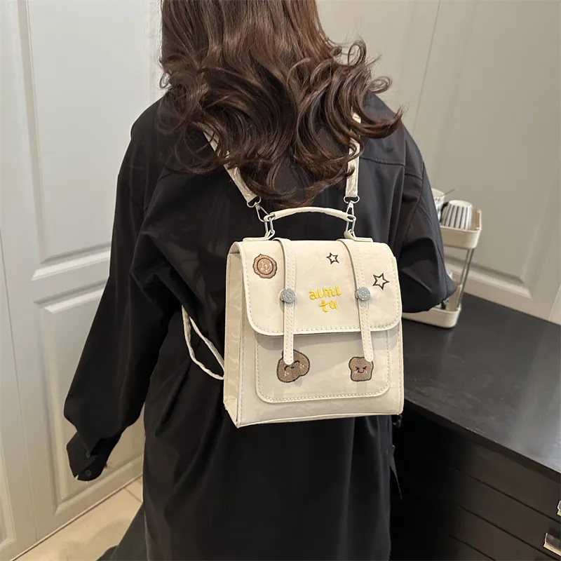 ZOGA PU Backpack Women's White/Black-4