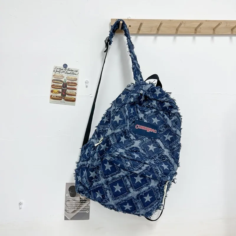 ZOGA Denim Backpack Unisex Royal Blue/Blue/Light Blue-2