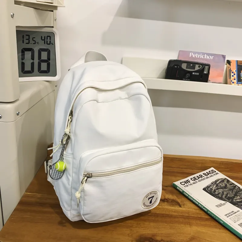 ZOGA Nylon Backpack Unisex White/Black/Pink/Blue/Light Gray-2