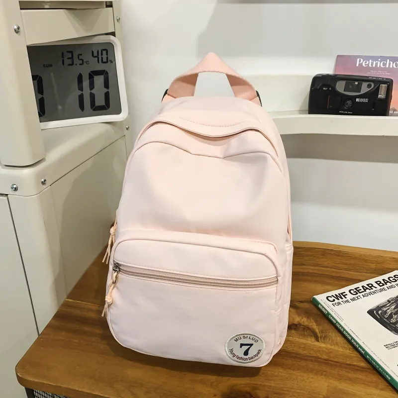 ZOGA Nylon Backpack Unisex White/Black/Pink/Blue/Light Gray-12