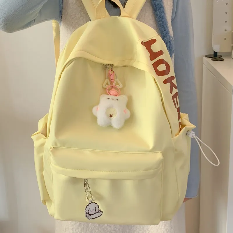 ZOGA Composite Cloth Backpack Regular Unisex White/Black/Pink/Lake Blue/Yellow-22