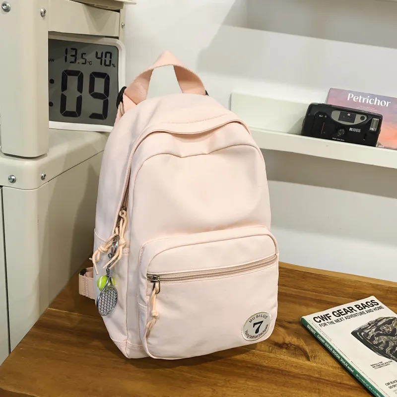 ZOGA Nylon Backpack Unisex White/Black/Pink/Blue/Light Gray-13