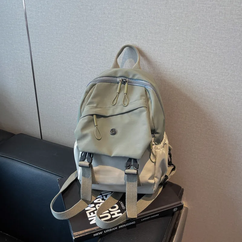 ZOGA Fabric Backpack Regular Unisex Green/Pink/Gray-7