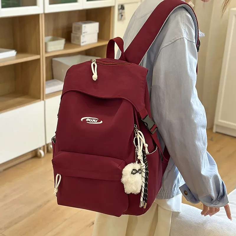 ZOGA Nylon Backpack Unisex Black/White/Red/Blue-4