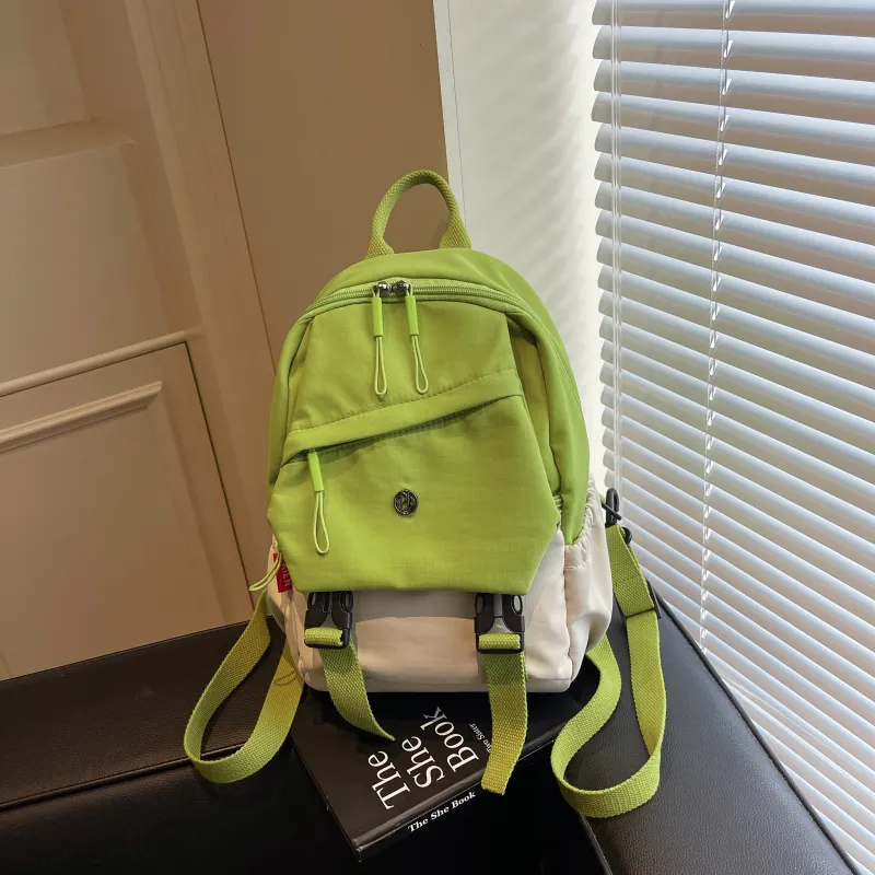 ZOGA Fabric Backpack Regular Unisex Green/Pink/Gray-2