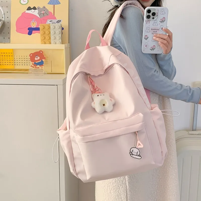 ZOGA Composite Cloth Backpack Regular Unisex White/Black/Pink/Lake Blue/Yellow-15