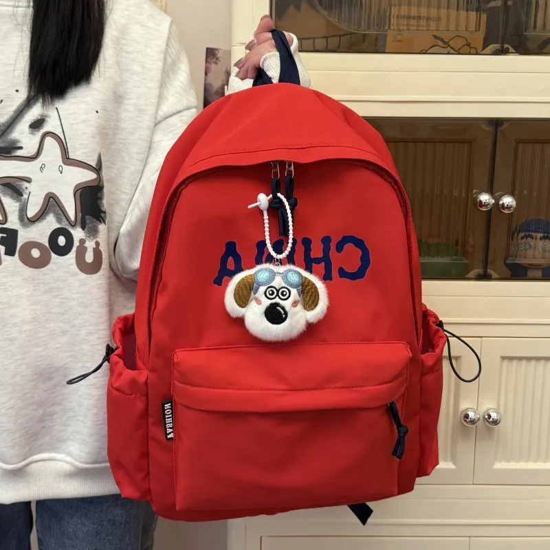 ZOGA Nylon Backpack Unisex Black/Red-7