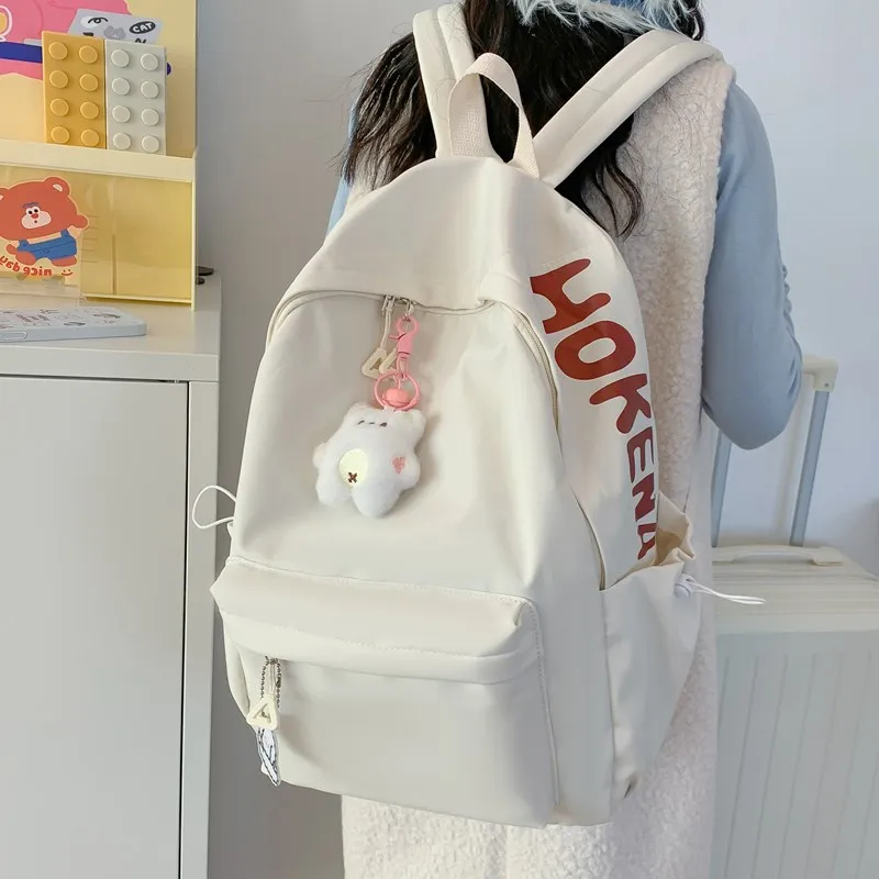 ZOGA Composite Cloth Backpack Regular Unisex White/Black/Pink/Lake Blue/Yellow-2