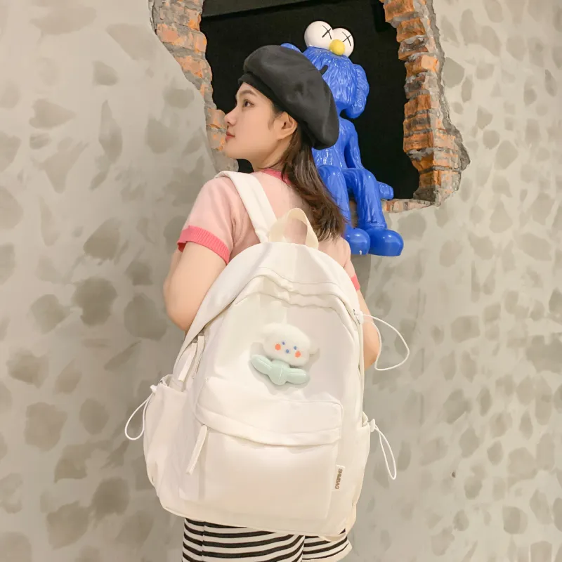 ZOGA Nylon Backpack Women's Green/Ecru/Khaki/Light Yellow/Black/Pink-4