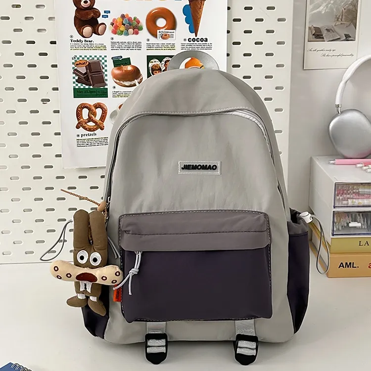 ZOGA Nylon Backpack Unisex Gray Purple/Gray Brown/White Green/White Brown-3