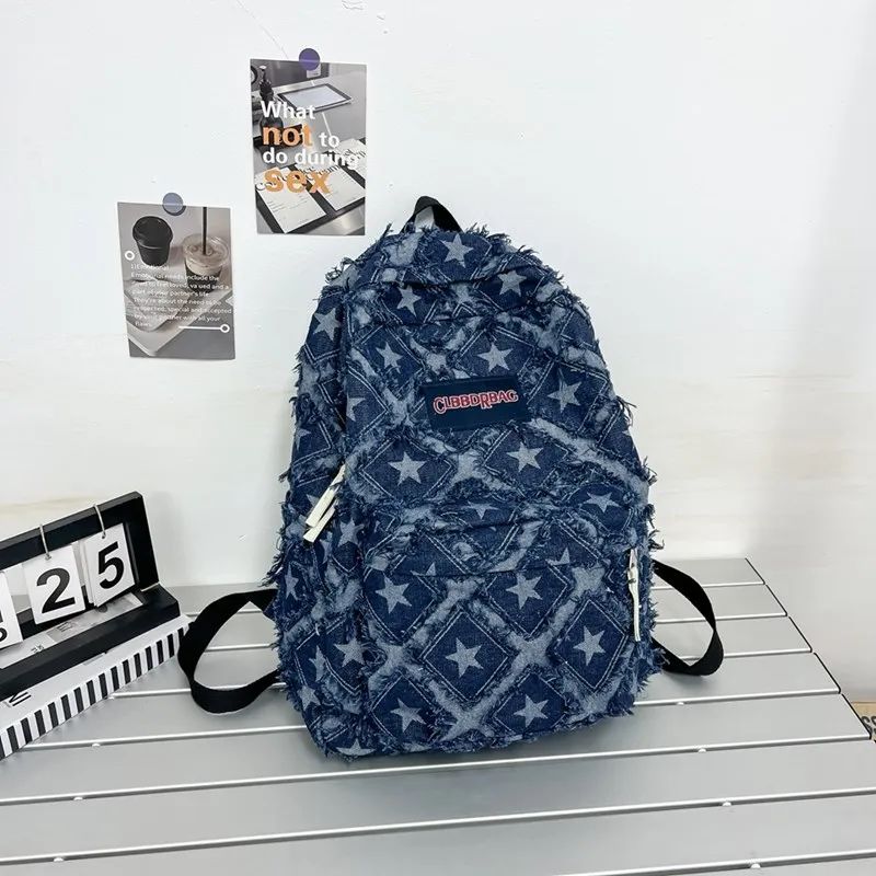 ZOGA Denim Backpack Unisex Royal Blue/Blue/Light Blue-1