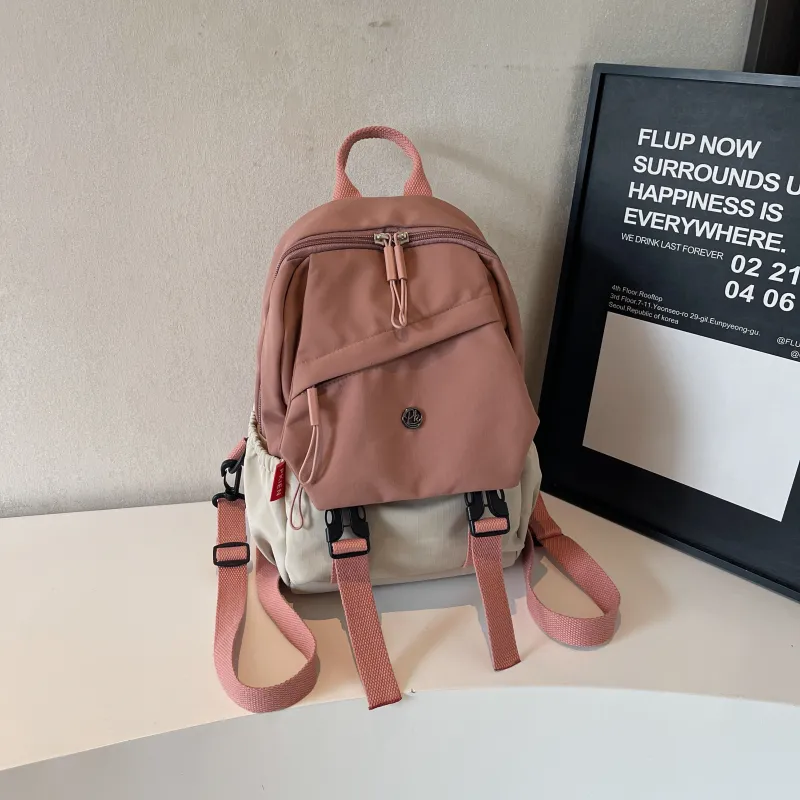 ZOGA Fabric Backpack Regular Unisex Green/Pink/Gray-17