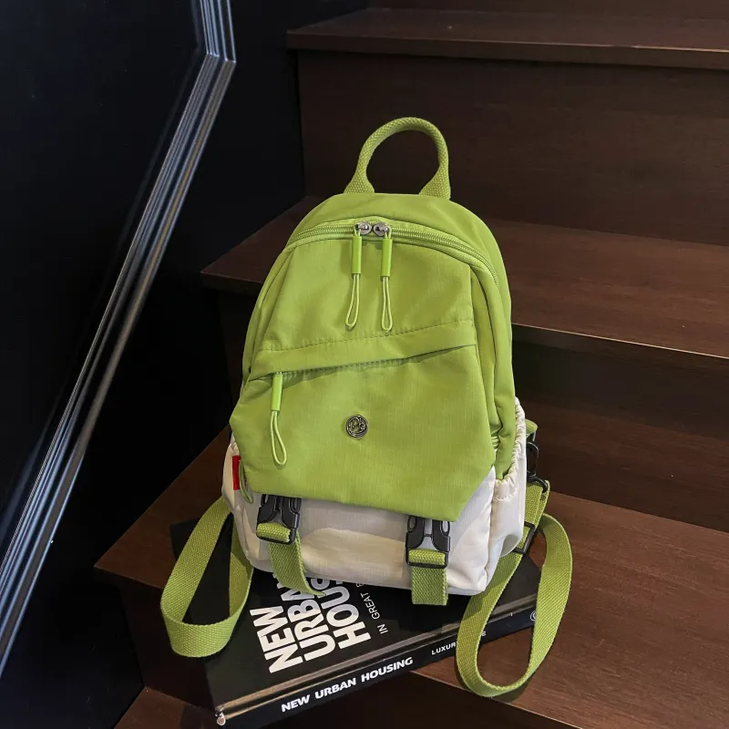 ZOGA Fabric Backpack Regular Unisex Green/Pink/Gray-4