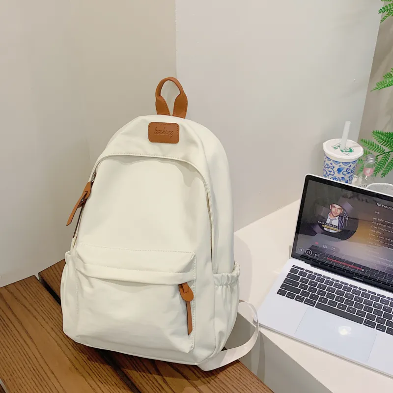 ZOGA Nylon Fabric Backpack Unisex White/Black/Green/Brown-2