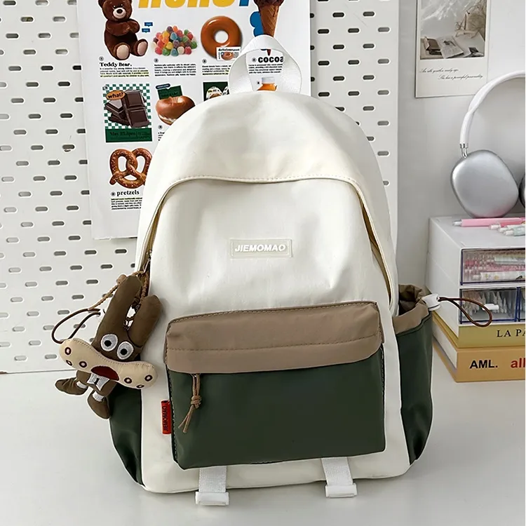 ZOGA Nylon Backpack Unisex Gray Purple/Gray Brown/White Green/White Brown-5