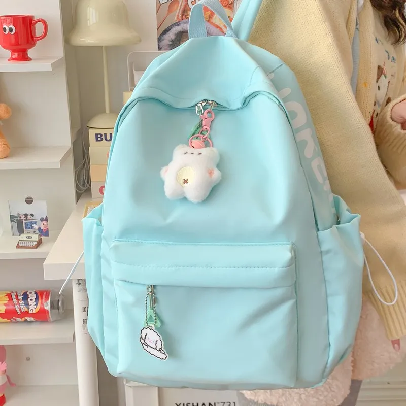 ZOGA Composite Cloth Backpack Regular Unisex White/Black/Pink/Lake Blue/Yellow-28