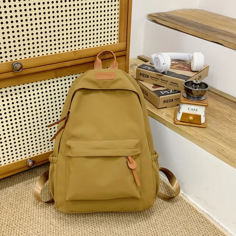 ZOGA Nylon Fabric Backpack Unisex White/Black/Green/Brown-11