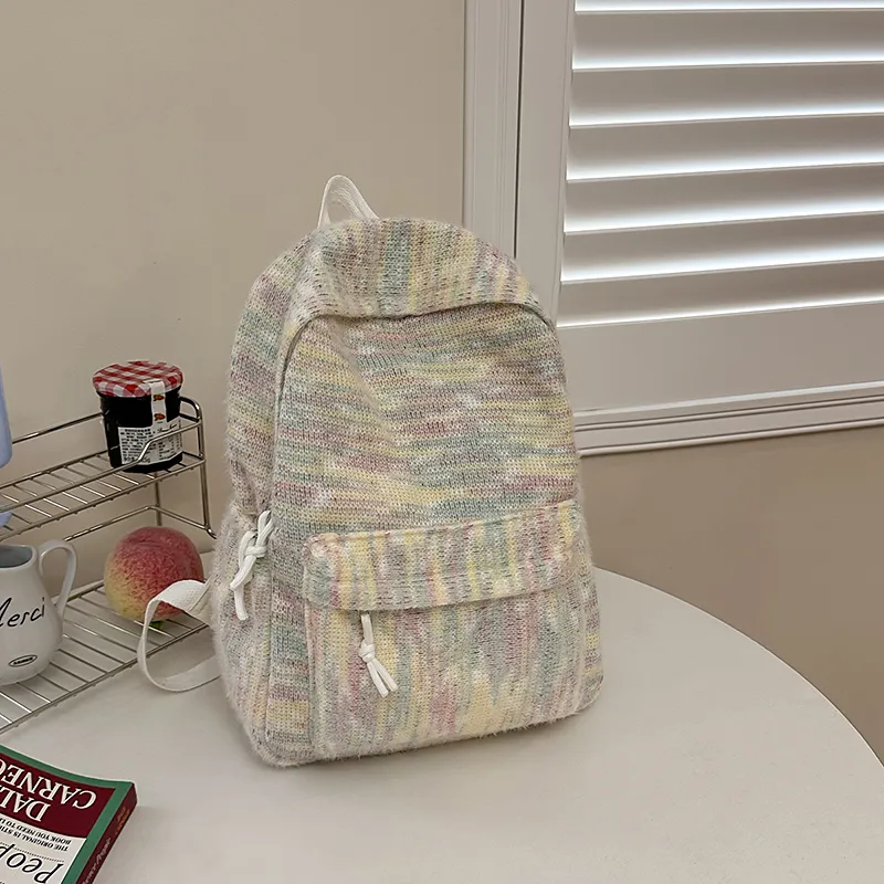 ZOGA Knitted Fabric With Nylon Backpack Women's Multicolor-11