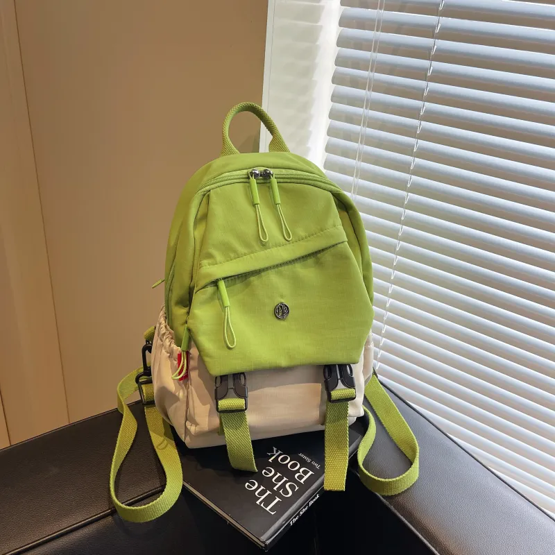 ZOGA Fabric Backpack Regular Unisex Green/Pink/Gray-3