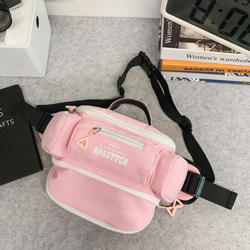ZOGA Oxford Fanny Pack Unisex Orange/Pink/Black-8