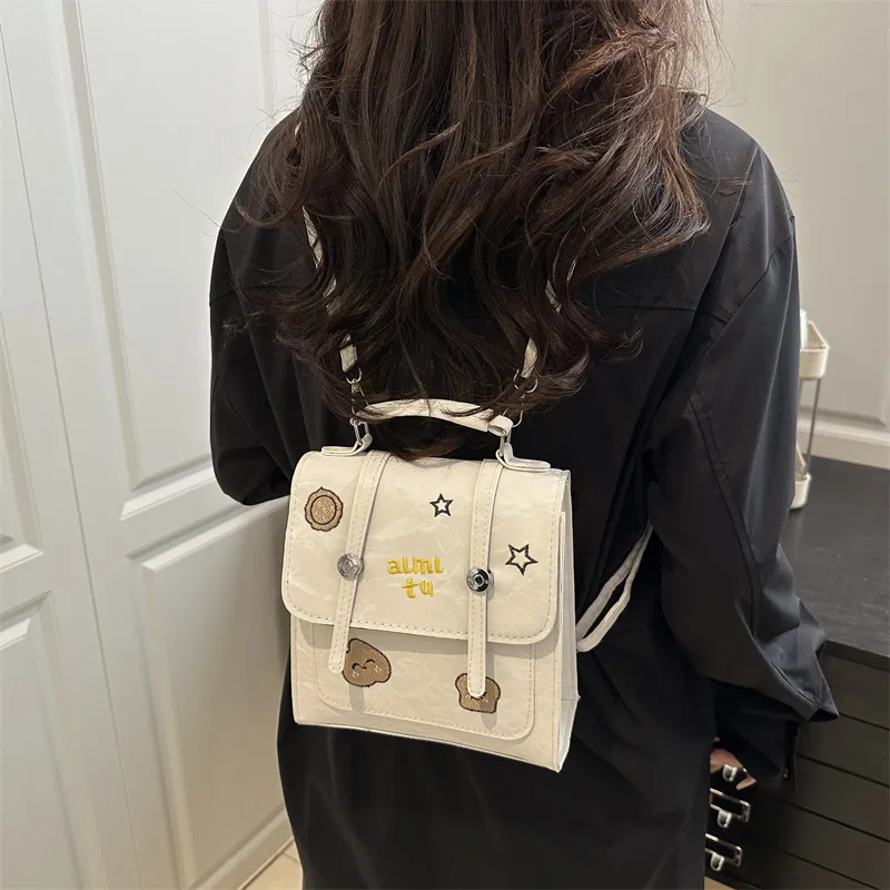 ZOGA PU Backpack Women's White/Black-3
