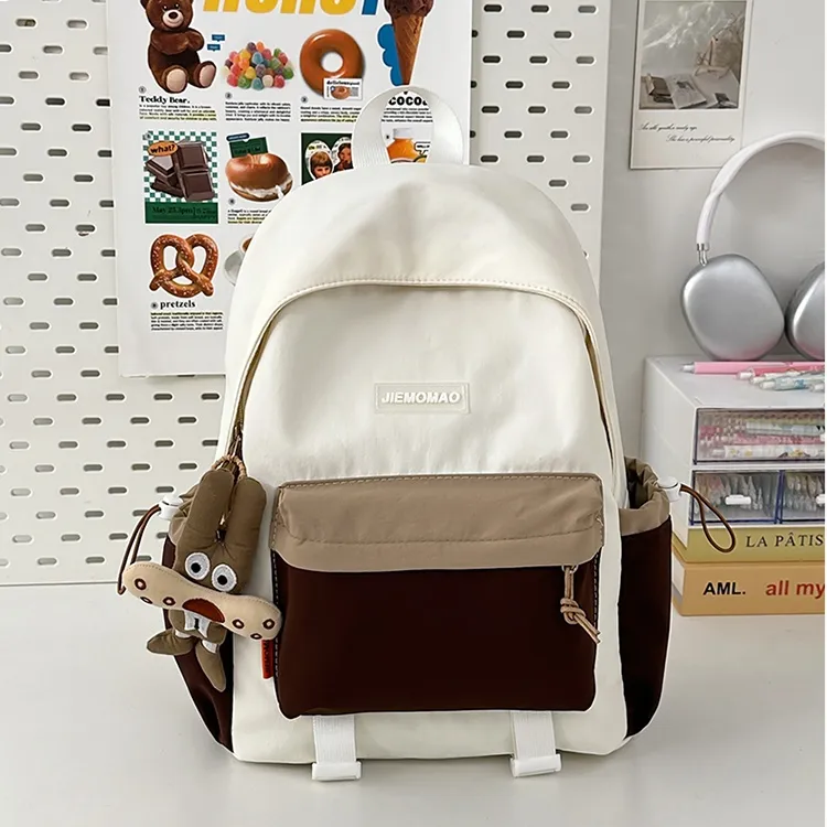 ZOGA Nylon Backpack Unisex Gray Purple/Gray Brown/White Green/White Brown-7