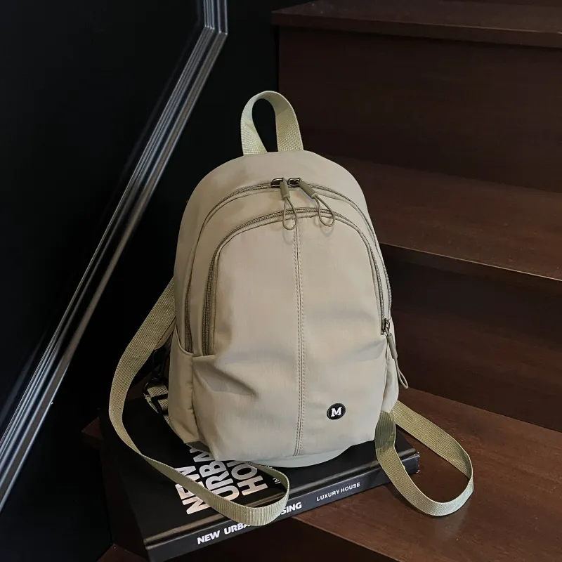 ZOGA Fabric Backpack Regular Unisex Ecru/Black/Burgundy/Green-20