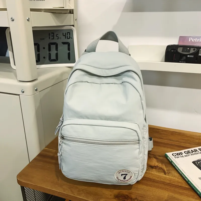 ZOGA Nylon Backpack Unisex White/Black/Pink/Blue/Light Gray-5
