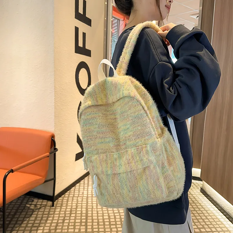 ZOGA Knitted Fabric With Nylon Backpack Women's Multicolor-1