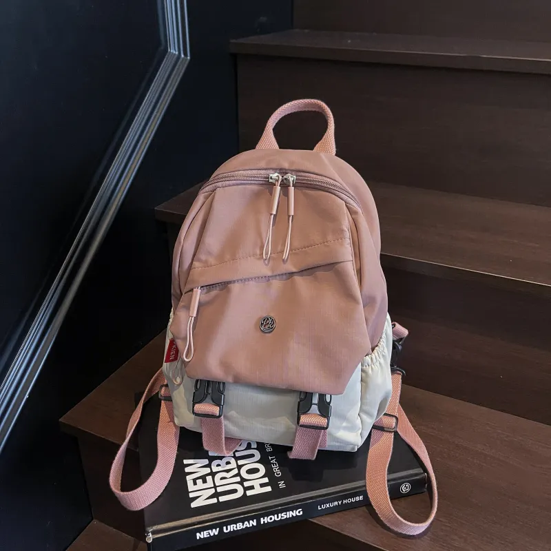 ZOGA Fabric Backpack Regular Unisex Green/Pink/Gray-15