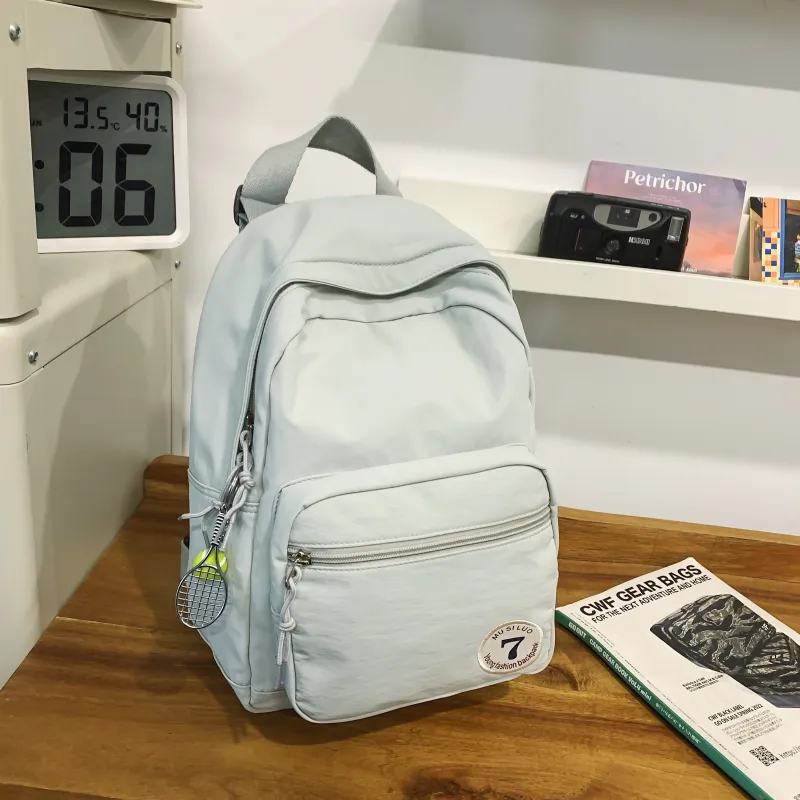ZOGA Nylon Backpack Unisex White/Black/Pink/Blue/Light Gray-4