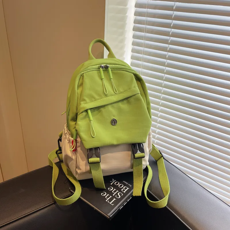ZOGA Fabric Backpack Regular Unisex Green/Pink/Gray-1