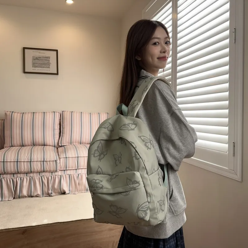 ZOGA Nylon Backpack Unisex Black/Green/Gray/Ecru-10