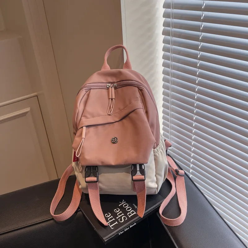 ZOGA Fabric Backpack Regular Unisex Green/Pink/Gray-14