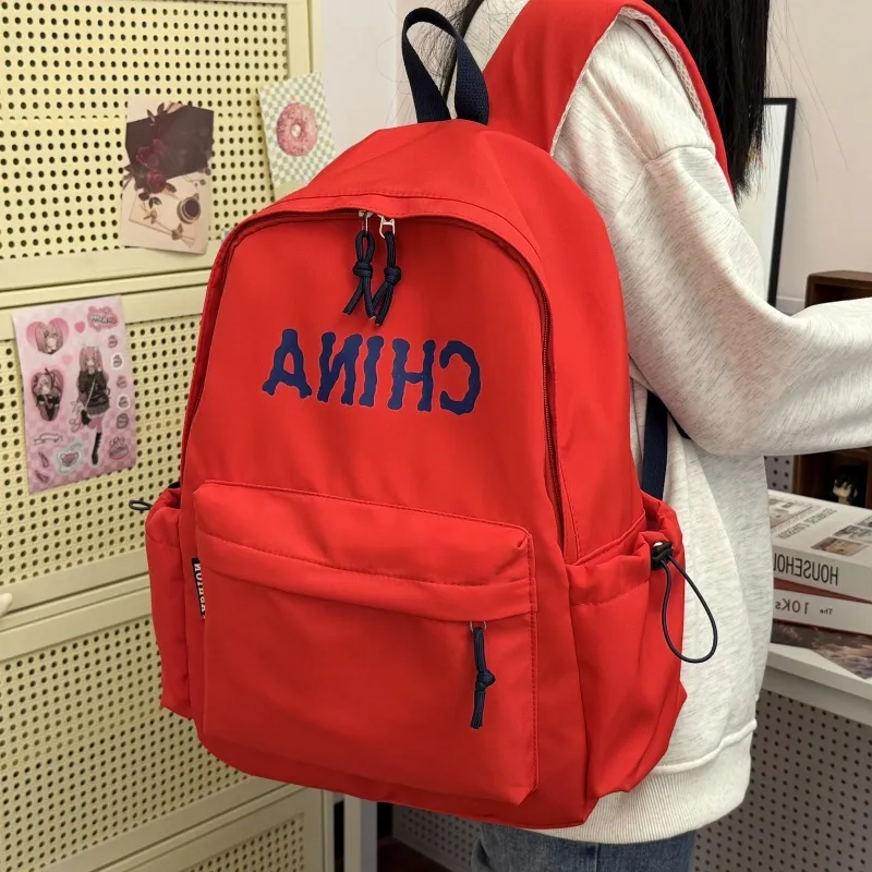 ZOGA Nylon Backpack Unisex Black/Red-9