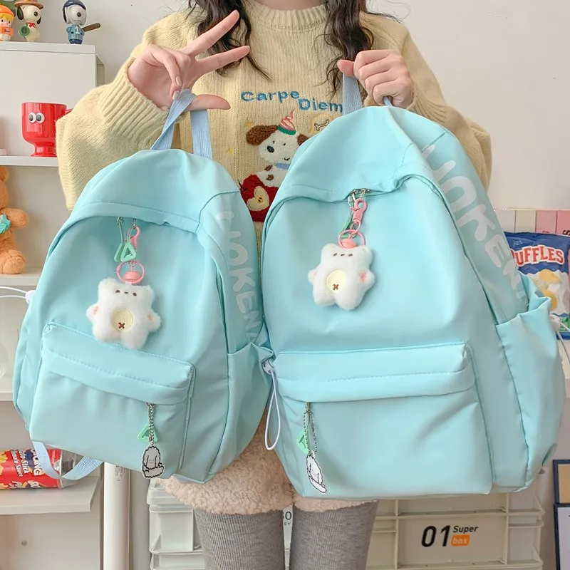 ZOGA Composite Cloth Backpack Regular Unisex White/Black/Pink/Lake Blue/Yellow-25