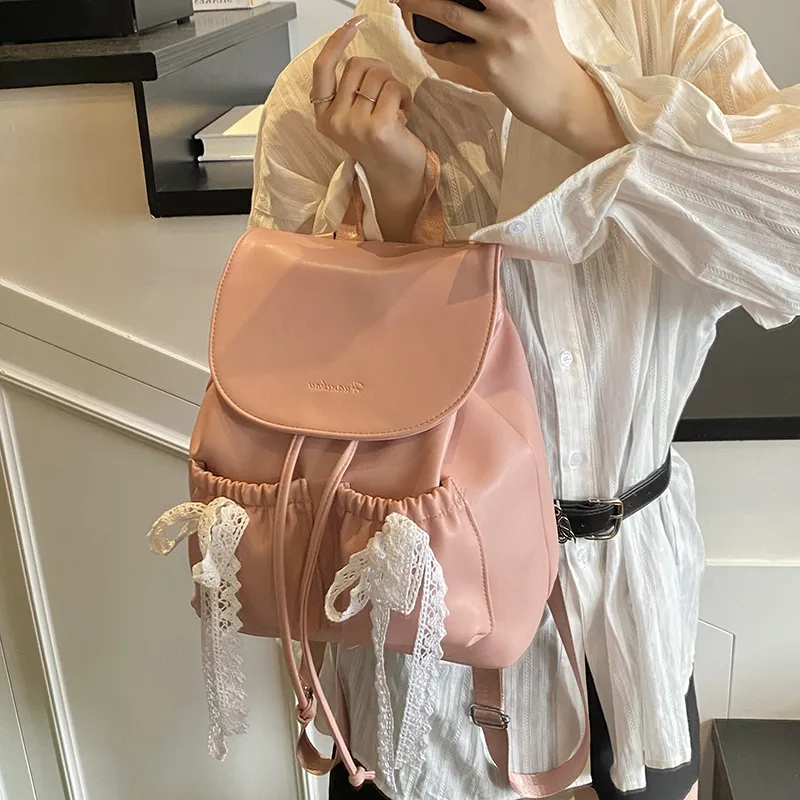 ZOGA PU Minimalist Style Fashion Preppy Style Women's Beige/Pink/Black-9