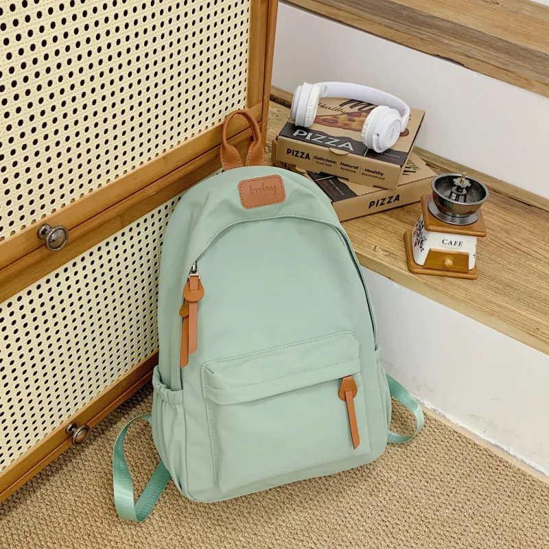 ZOGA Nylon Fabric Backpack Unisex White/Black/Green/Brown-4