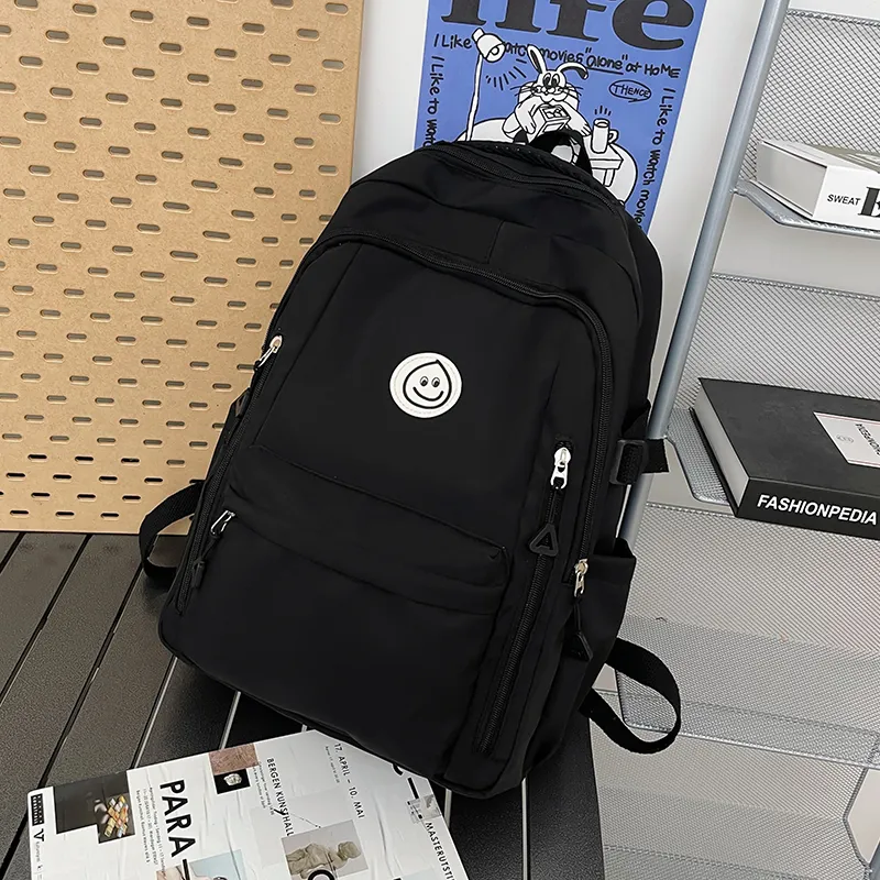 ZOGA Nylon Backpack Unisex Black/Pink/Khaki-5